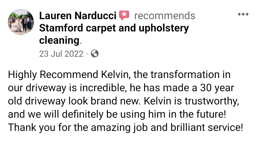 Highly Recommend Kelvin, the transformation in our driveway is incredible, he has made a 30 year old driveway look brand new. Kelvin is trustworthy, and we will definitely be using him in the future!
Thank you for the amazing job and brilliant service!